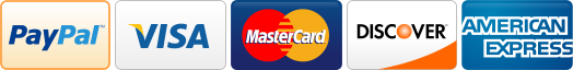 Payment Options: Paypal, Visa, Mastercard, Discover, American Express